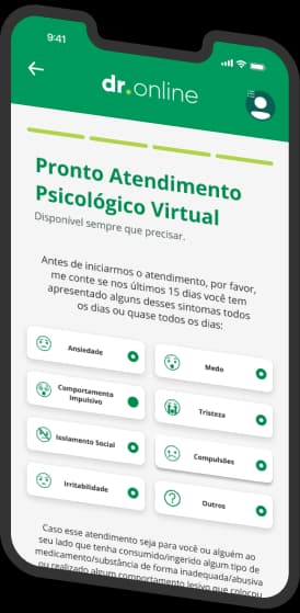Tela do Pronto Atendimento Psicológico Virtual