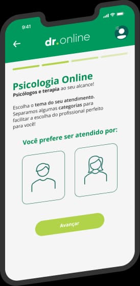 Tela de Psicologia Online do aplicativo